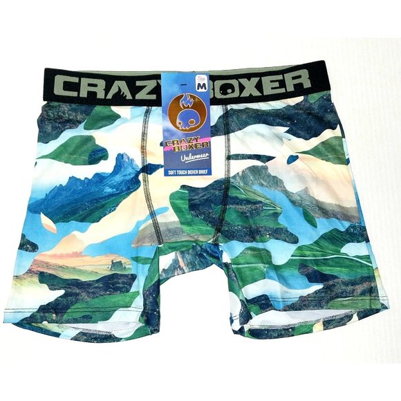 Crazy Boxer Other - Crazy Boxer Men's Boxer Briefs Mountains Nature Camouflage Medium